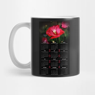 Red Poppies • 2024 Year-at-a-glance Calendar Mug